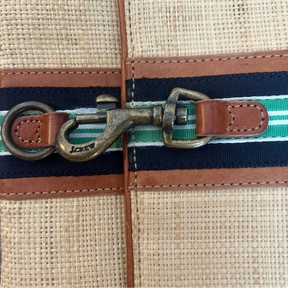 J. Crew Tan and Brown Straw Shoulder Bag with wooden beads on strap - Picture 2 of 6